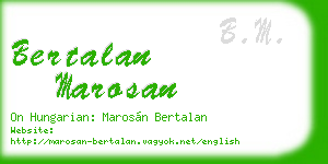 bertalan marosan business card